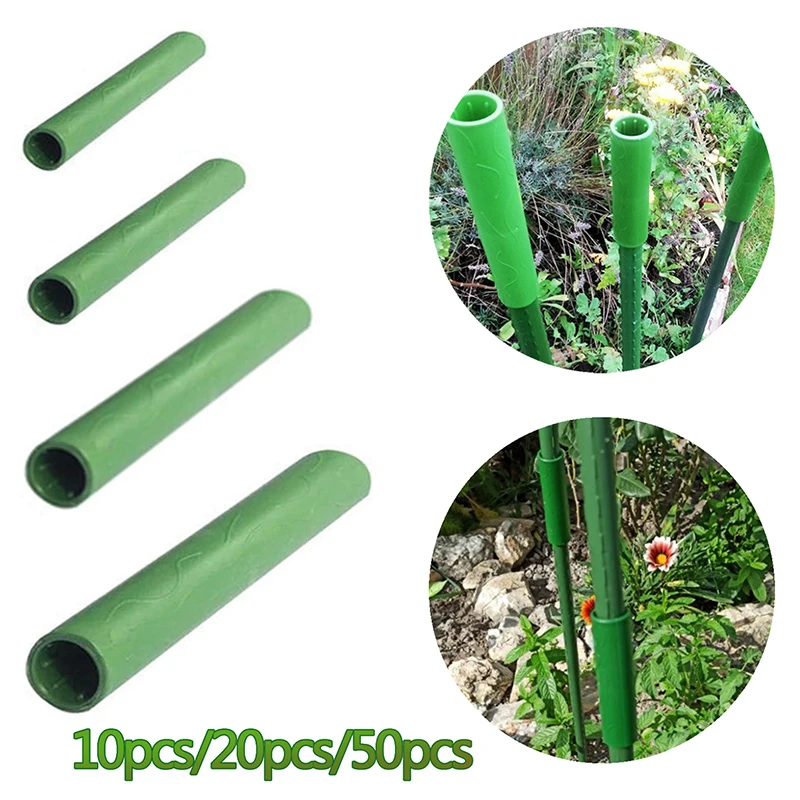 10/20/50x Garden Plant Support Connecting Pipe 8/11/16/20mm Gardening Stakes Connector Vines Climbing Grafting Stick Connector