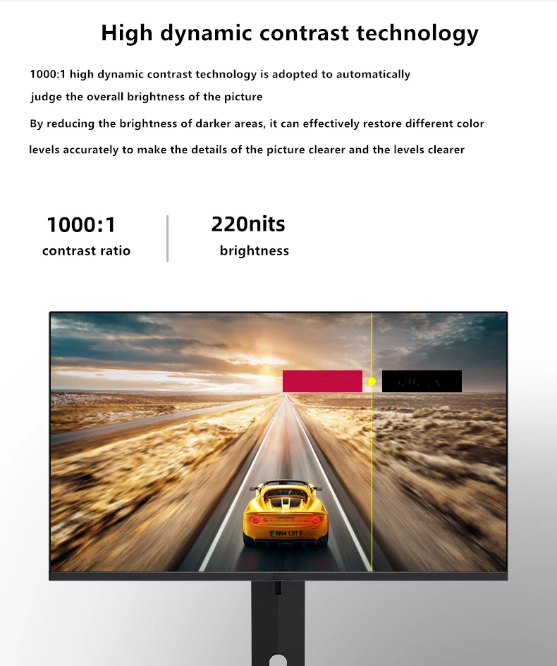FYHXele 27 Zoll 1K 60Hz Touchscreen-Monitor IPS Hoher Farbraum Büro-Desktop-Computer 10-Punkt-Touch Hebe- und Drehfunktion HDMI – Detail 12