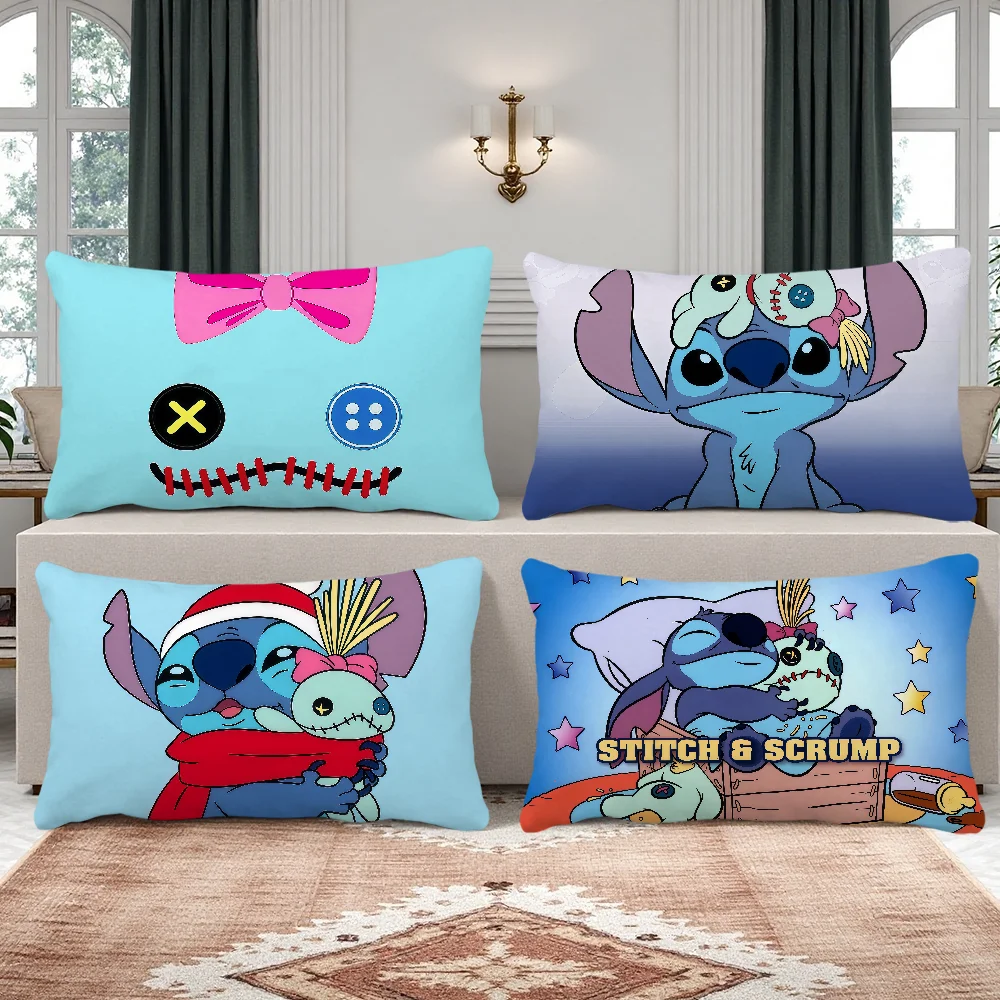 لطيف الكرتون سكرمپ الوجه الفن l-ليلو s-ستيتش DN مستطيل وسادة غطاء أريكة المنزل غرفة المعيشة مقهى الديكور المخدة