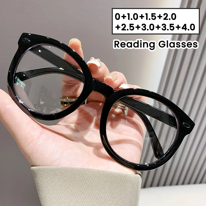 

Oversized Reading Glasses for Women Men Blue Light Blocking Presbyopia Eyeglasses Prescription Farsighted Eyewear 0 To +4.0