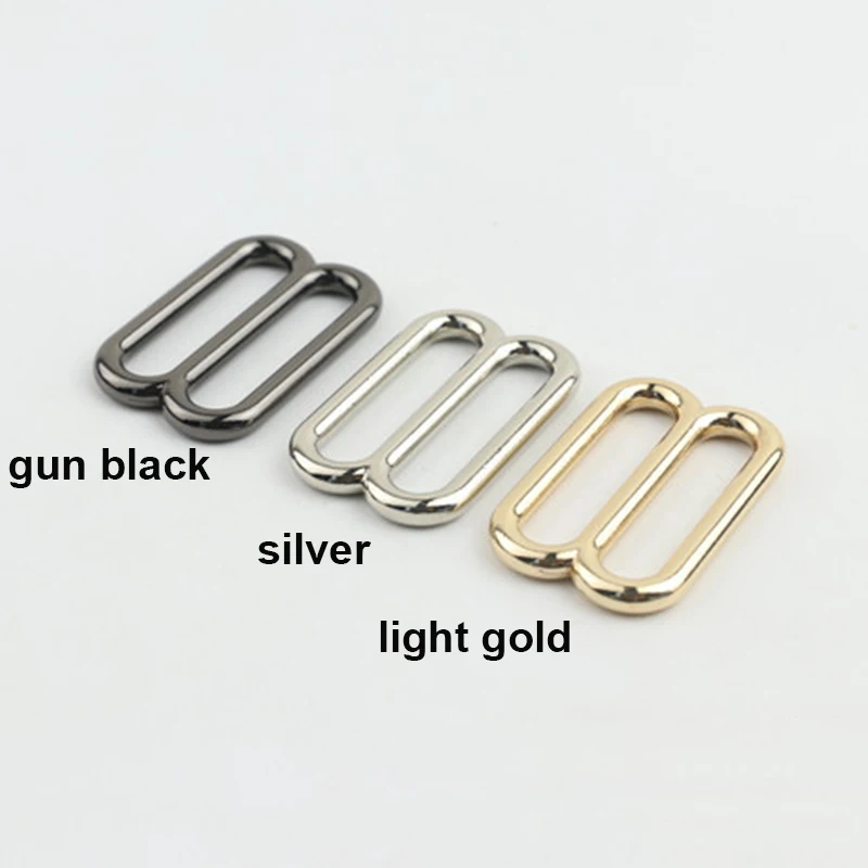 1pcs Metal Tri-Glide Buckle 3 Bar Adjuster Slider Middle Center Bar Buckle for Leather Craft Bag Backpack Shoulder Strap Belt