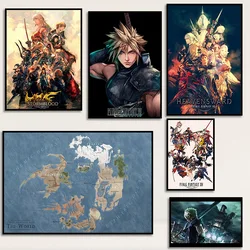 Final Fantasy VII Rebirth Remake Online: Heavensward Game Map Character Art Poster Canvas Painting Wall Print Picture Home Decor