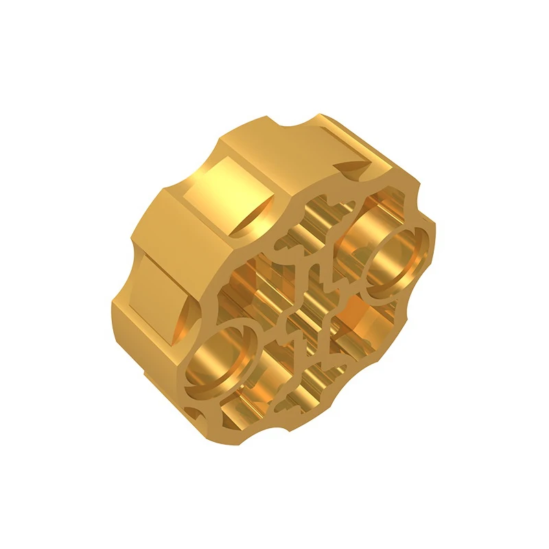 Gobricks GDS-1074 Technical, Axle Connector Block Round with 2 Pin Holes and 3 Ax compatible with lego 98585 31511 31520