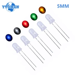 100PCS 5mm Diffused LED Diode Light Emitting Diodes Kit High Intensity Multicolor Bright Lighting Bulb Electronic Component Lamp