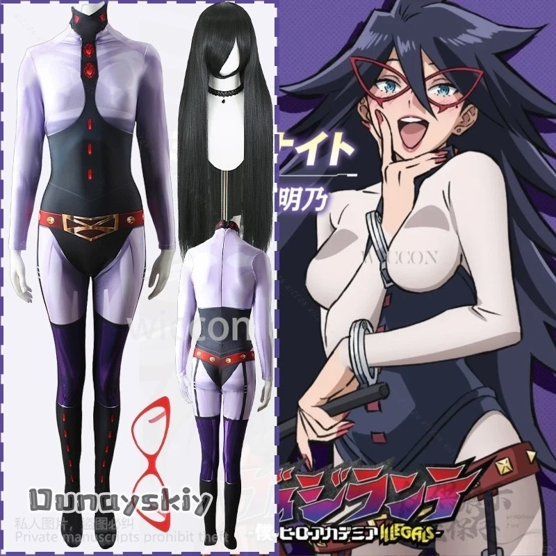 

Anime My Academia Cosplay Midnight Costume Sexy Jumpsuit Y2K Punk Bodysuit Jirai Kei Girls Red Glasses Halloween Disguise Outfit