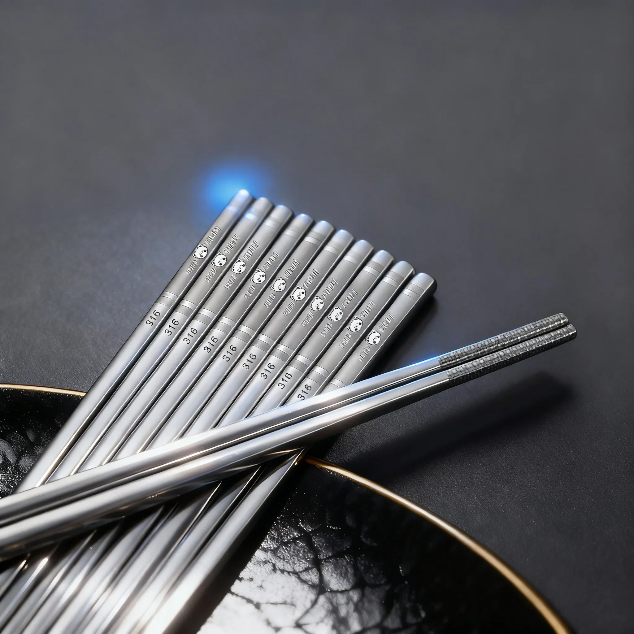 1/5/10 Pairs 304 Stainless Steel Chinese Chopsticks Portable Non-slip Sushi Stick Heat Resistant Tableware ﻿Dishwasher Safe
