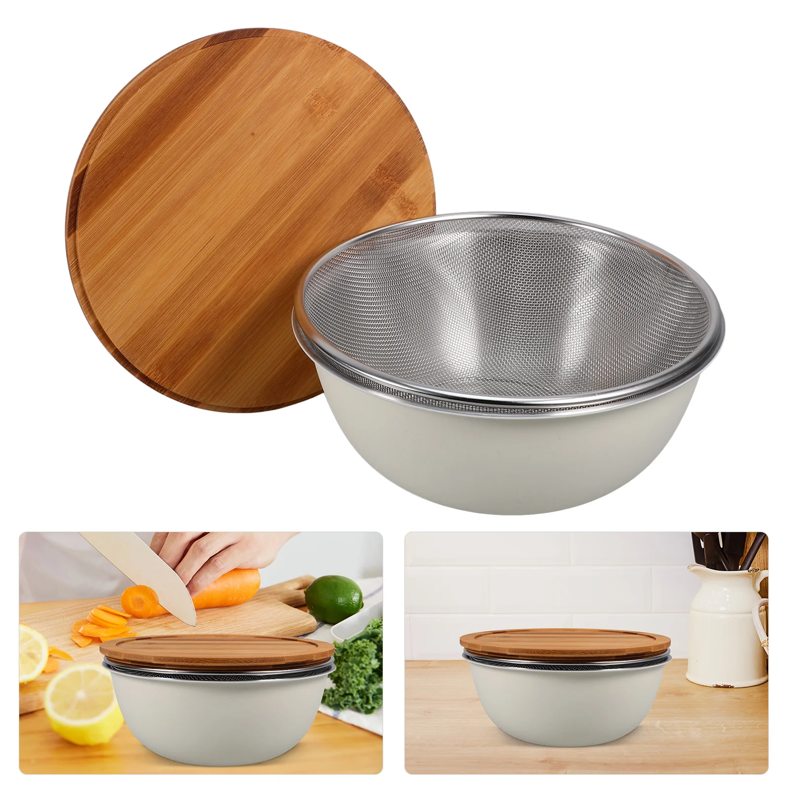

1 Set Stainless Steel Draining Basket Household Kitchen Mesh Strainer For Vegetable Fruit Washing Salad Cooking Fine Colander