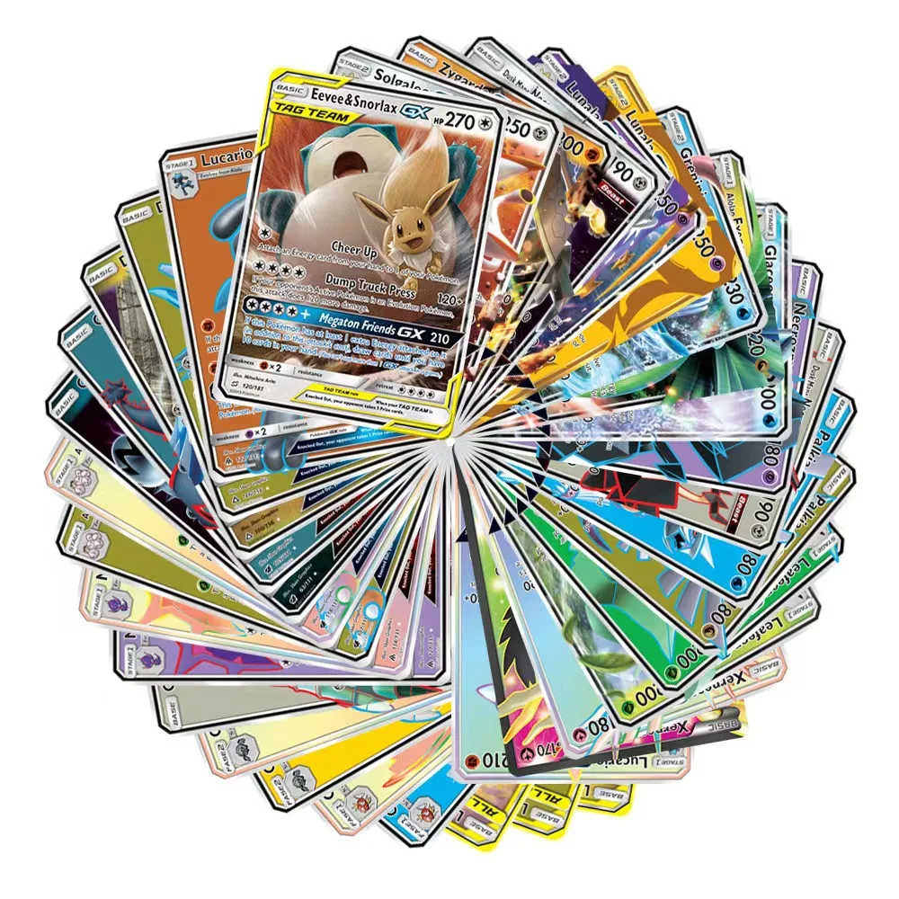 5-300Pcs French English cartas pokemon Cards German Italian francaise Spanish Card Featuring 300 Gx 360 V Max VMAX 100 Tag Team