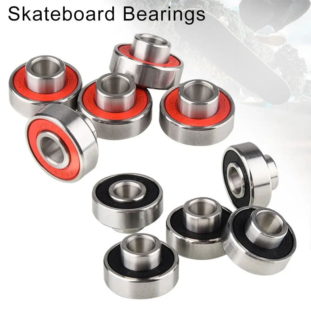 4/8pcs Long Life 608-2RS Accessories Long Plate Integrated Bearing Skateboard Bearings Surfboard Bearing