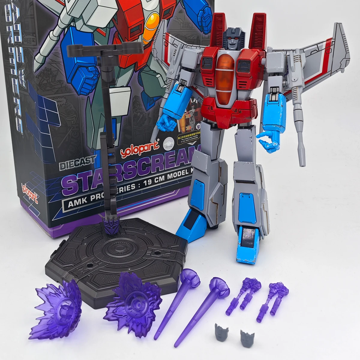 Yolopark Transformers Starscream Geração Um AMK PRO Série 19cm Kit Modelo Brinquedo Boneco de Ação