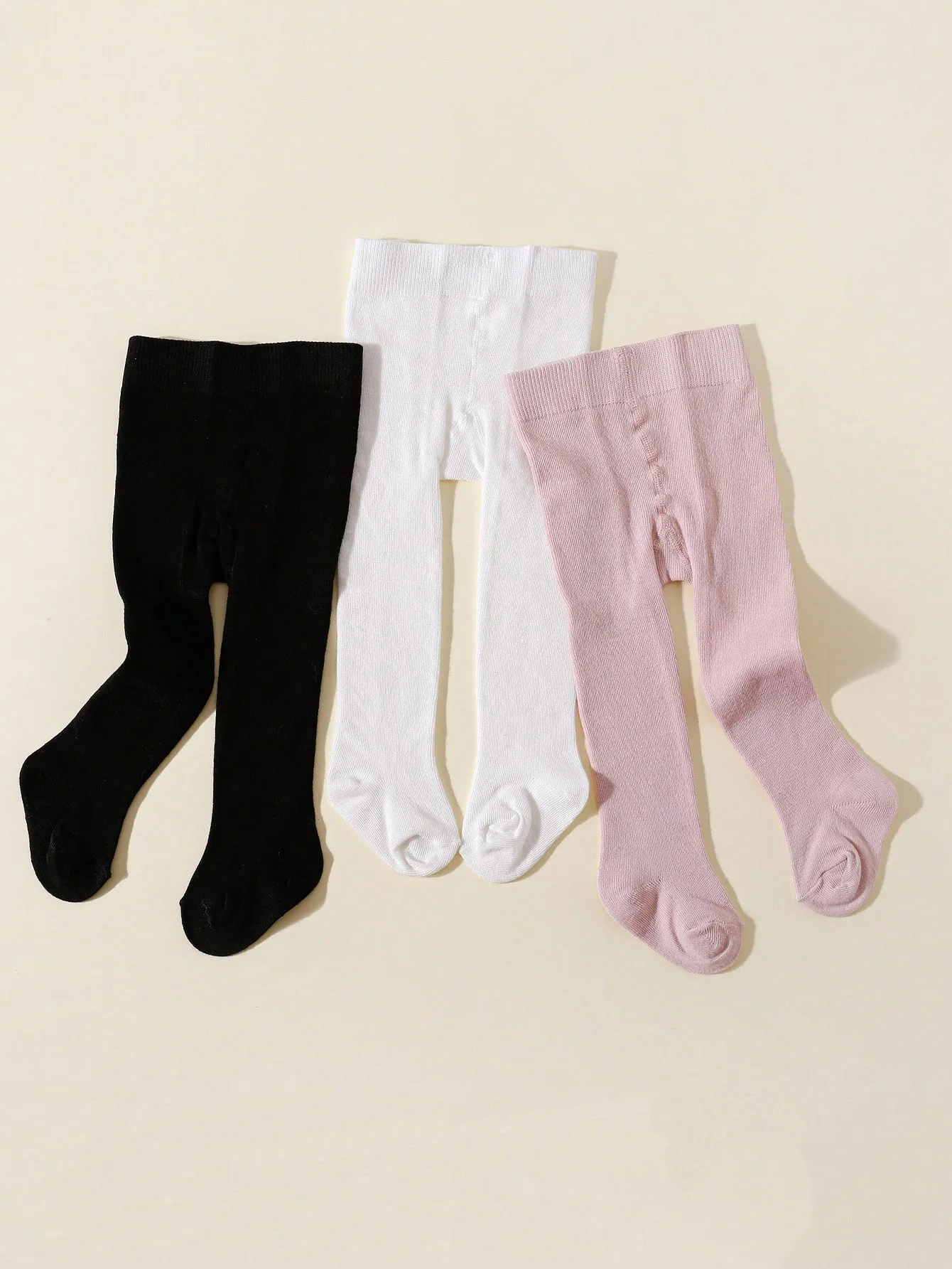 3 أزواج من جوارب طويلة للفتيات، سراويل ضيقة ذات خصر بلاستيكي بلون سادة، جوارب ضيقة مناسبة للاستخدام اليومي والربيع والخريف للأطفال من سن 1 إلى 14 سنة #1