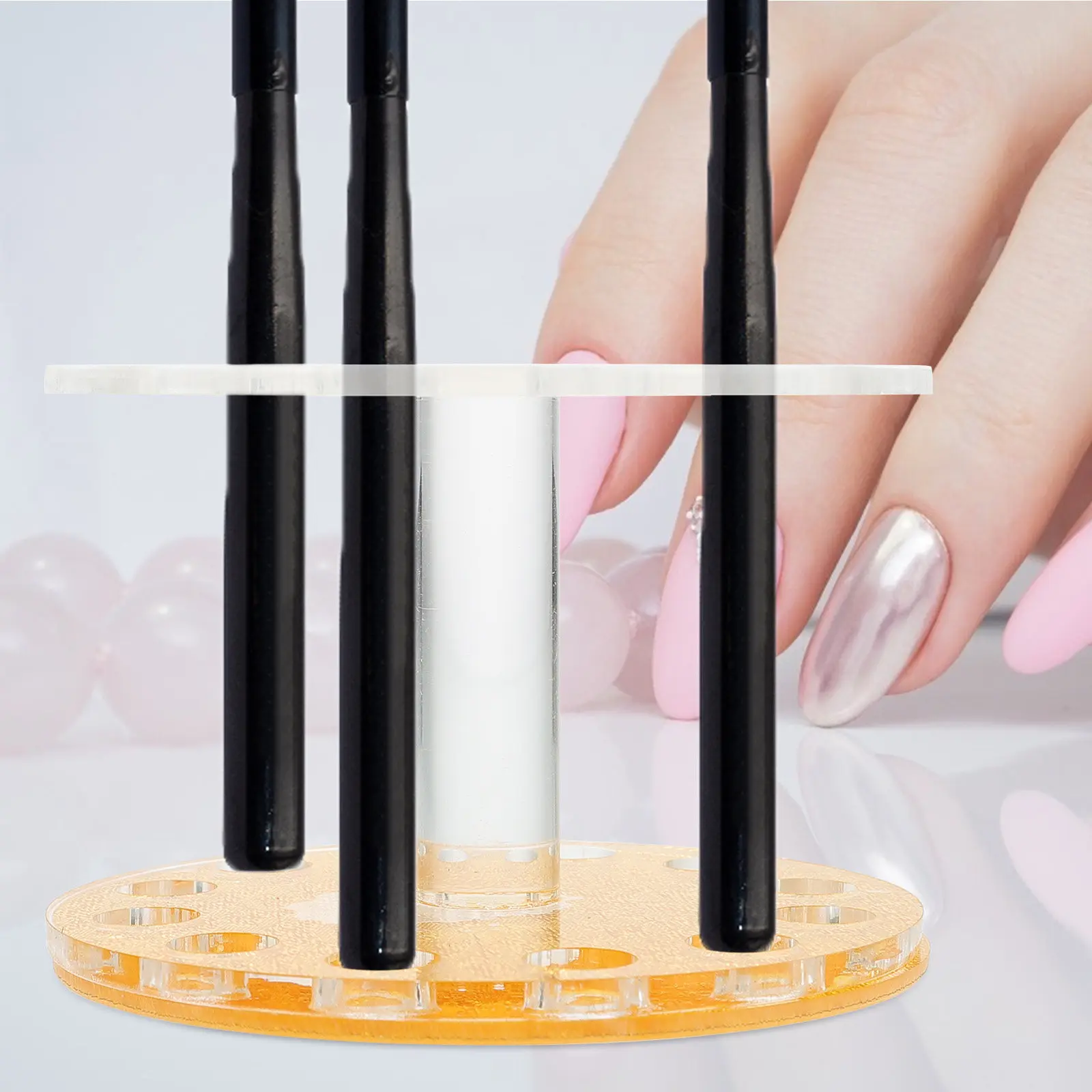 

1Pcs Pen Holder Nail Pen Stand Round Acrylic Manicure Storage Rack Nail Art Tool Organizer Salon Supplies Manicure Tool Holder