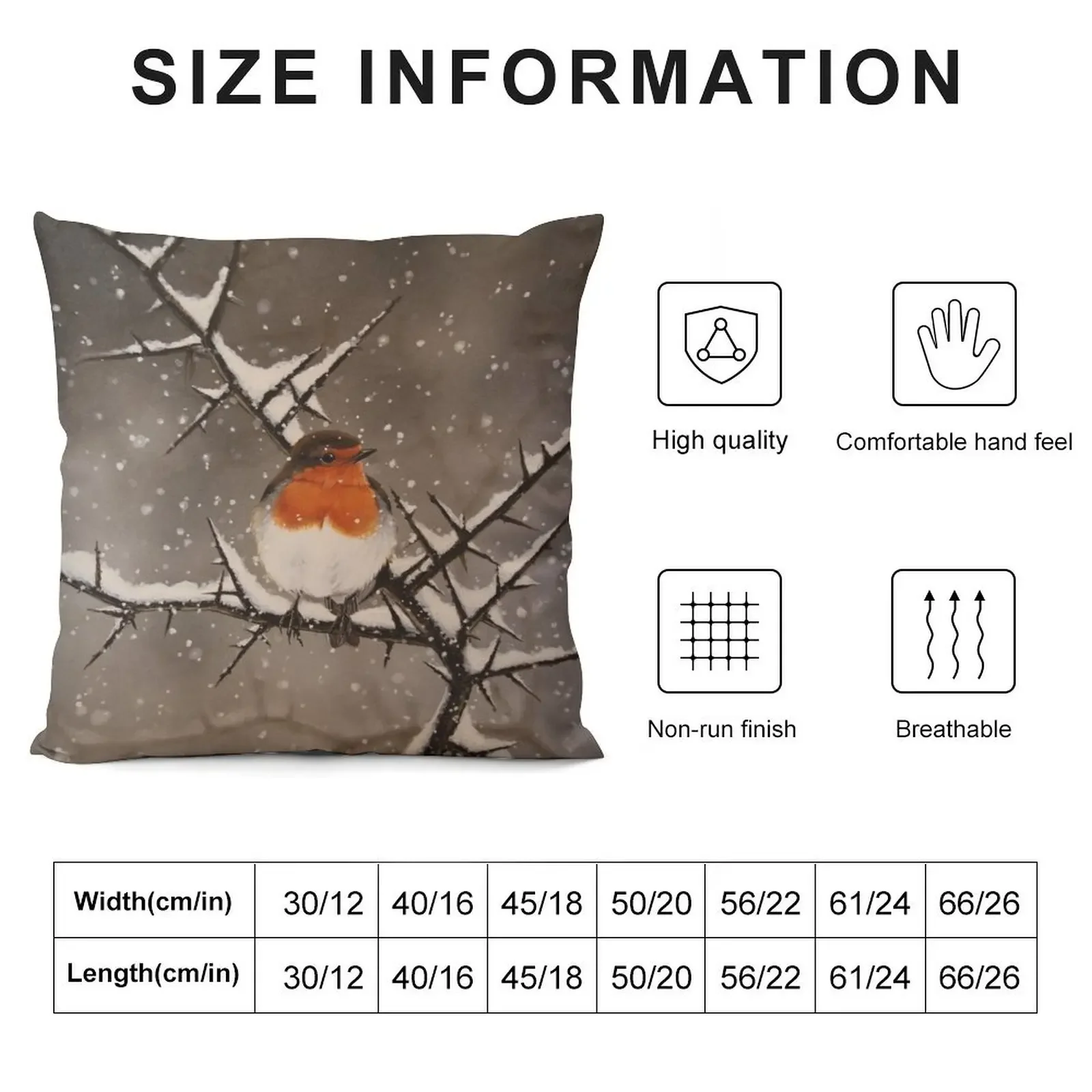 Winter Robin Throw Pillow christmas decorations for home 2025 Custom Cushion pillow