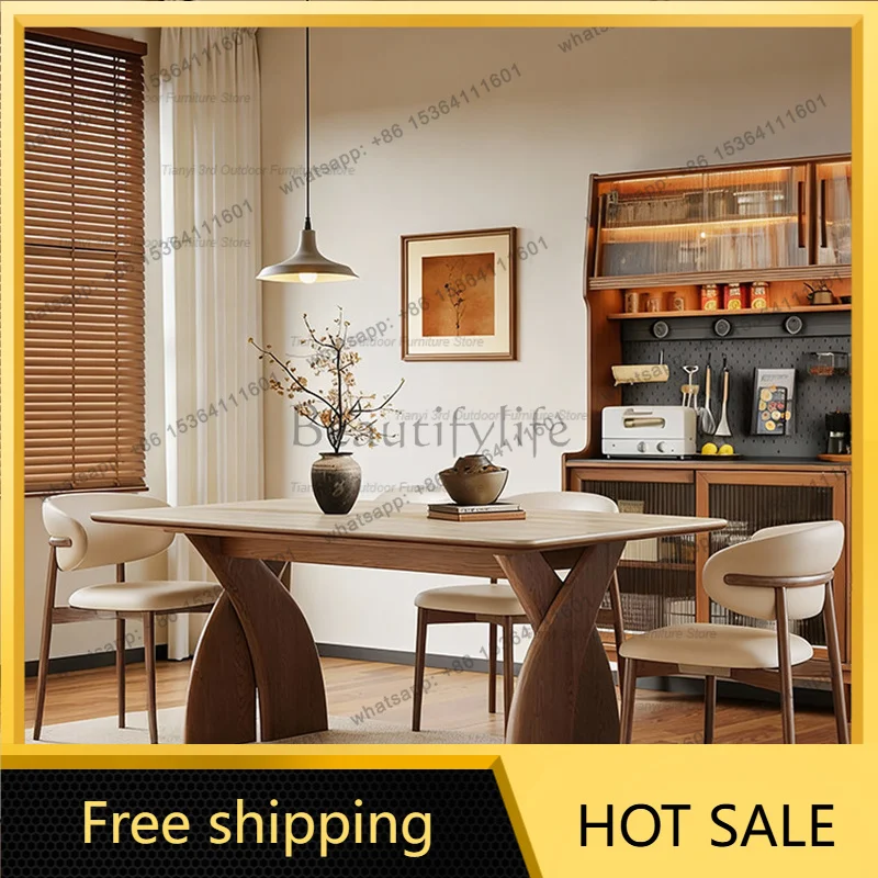 zj.French Vintage Style Solid Wood Dining Table Modern High End Dining Room Marble Top Dining Table House Furniture Esstisch FYD
