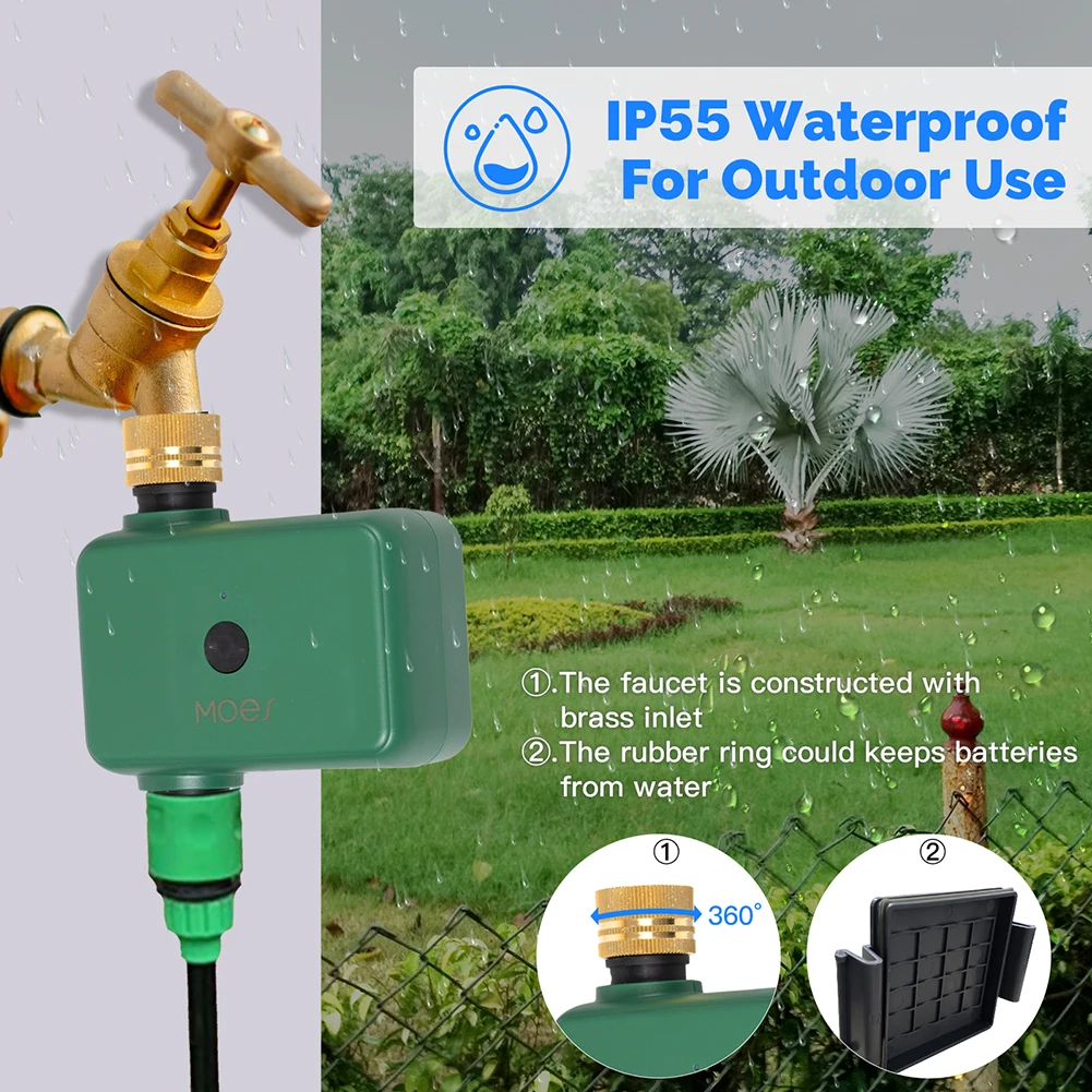 Tuya สมาร์ทบลูทูธ Water Timer ระบบชลประทานโปรแกรมการควบคุมแอปอัจฉริยะสมาร์ทสปริงเกลอร์จับเวลาทํางานร่วมกับ Alexa Google