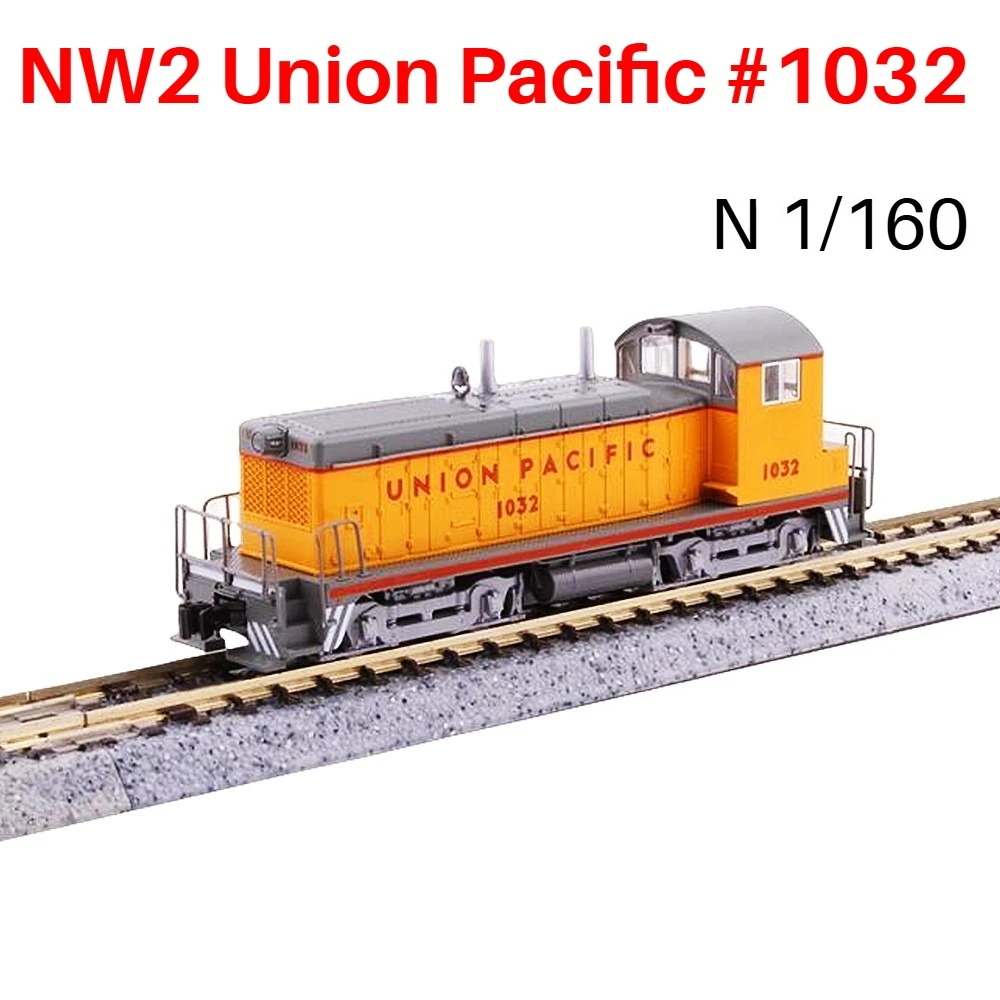 KATO N-type 1/160 Scale Model Train 176-4379 Shunting Locomotive NW2 Union Pacific Railroad #1032 Miniature Model Boy's Toy Gift