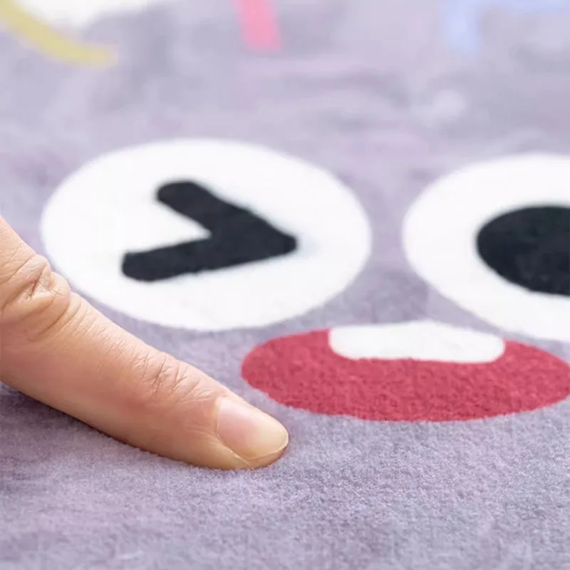 الكرتون الكرة المطبوعة سجادة غرفة معيشة مريحة فو الكشمير المضادة للانزلاق سجادة باب مقاومة للبقع سهلة التنظيف السرير القدم البساط