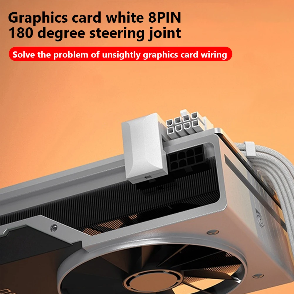 180 Degree 8 Pin Female To 8 Pin Male Adapter Desktop Computer Accessories U Shaped Power Supply Connector DIY for Graphics Card