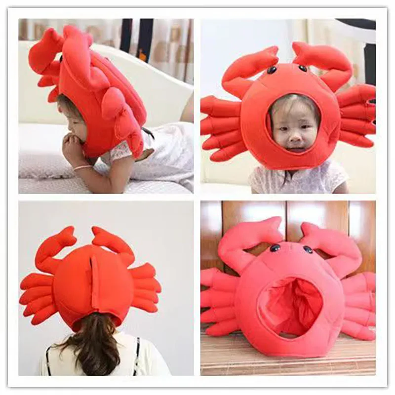 

Creative Kawaii Taiyaki Crab Shape Cotton Earflap Beanie Cap Hat Cartoon Full Headgear Costume Parties Supplies