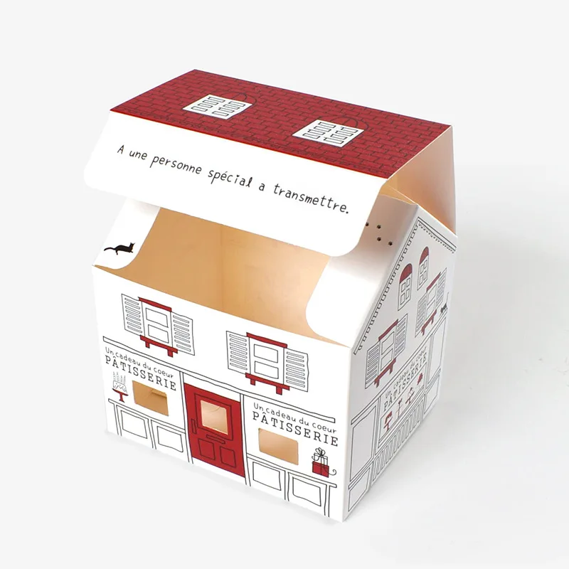 10/30/50pcs Paper Gift Box Hand-painted House Shaped Packaging Boxes DIY Candy Package for Wedding Birthday Supplies Party Decor
