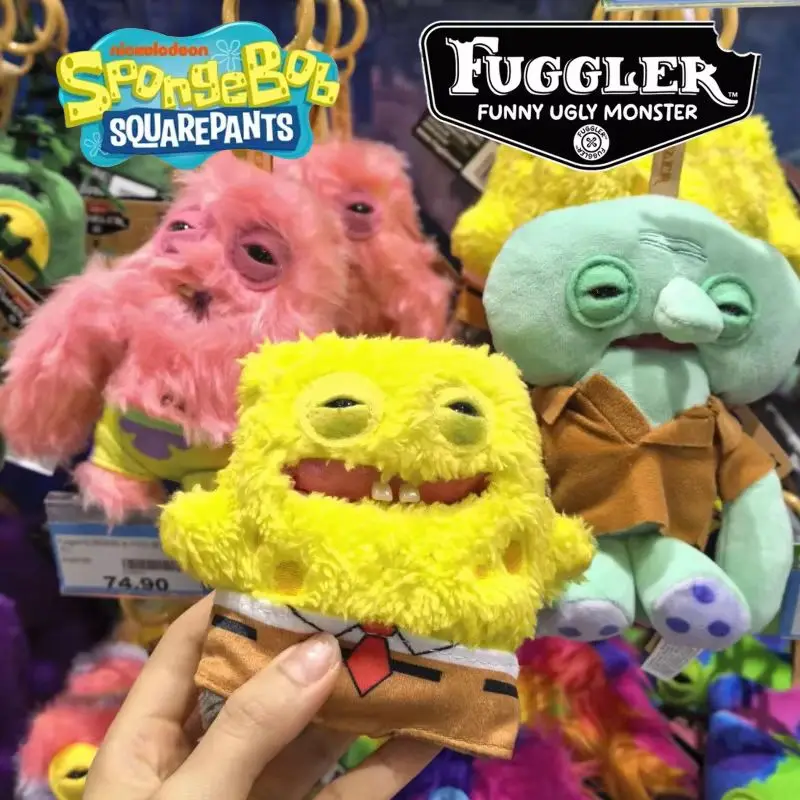 

Плюшевый брелок Zuru Fuggler X Губка Боб Квадратные штаны, из ПП-хлопка, уродливо-милый зубной монстр, украшение для сумки, коллекционный подарок на день рождения