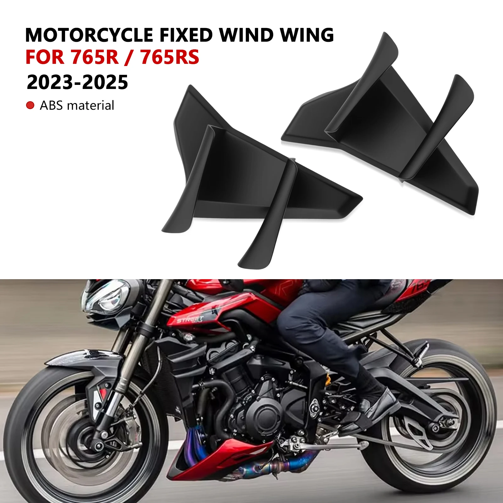

Передний спойлер, нижний спойлер 765R 765RS, боковое крыло, боковой спойлер, передние спойлеры для Street Triple 765 R RS 2023 2024 2025