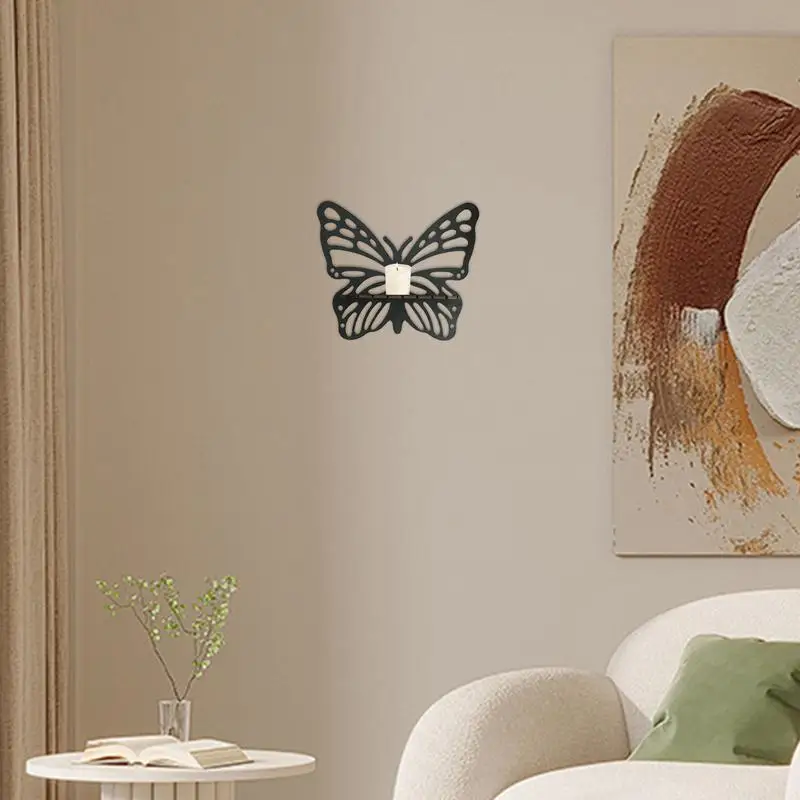 Butterfly Floating Shelf Multifunctional Butterfly Storage Shelf Decorative Wood Wall Storage Rack For Living Room Bathroom