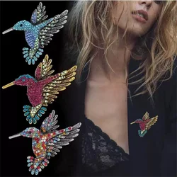 Women Elegant Hummingbird Brooch Creative Pins Colored Animal Brooches Fashion Clothing Accessories Party Coat Scarf Jewelry