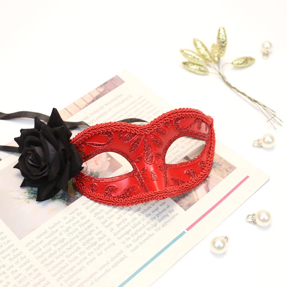 

Half Face Mask Rose Adult Party Children Aldult Delicate Half-face Masquerade Fake Plastic Artificial Dancing