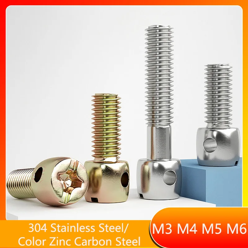 M3 M4 M5 M6 304 Stainless Steel/Color Zinc Carbon Steel Lead Sealing Screw Electric Meter Sealing Watch With Hole Cross Bolt