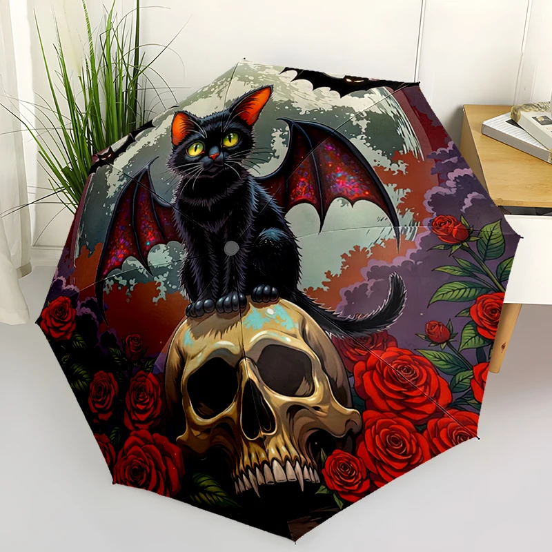 Gothic  Automatic Folding Umbrella - Compact 8-rib Design, Durable for Outdoor Daily Use, A Perfect Gift