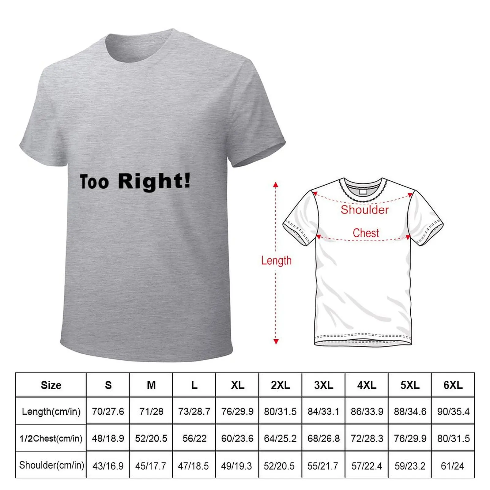 Too Right! T-shirt Short sleeve tee quick drying t shirts for men cotton