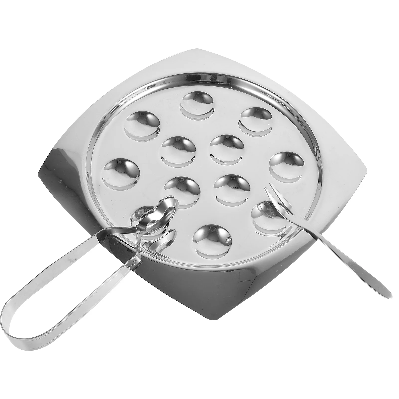 

Stainless Steel Snail Dish Set 12 Heads Large Baking Tray Escargot Plate Home Kitchen Oyster Pan Shellfish Foods