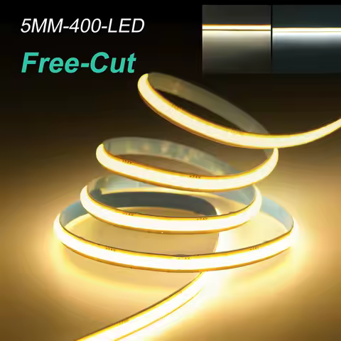5mm 8mm PCB Free Cut COB LED Strip 12V 24V Tape Light 400 Leds Flexible 3000k 6000k 4000k 0.5m 2m 5m 10m 20m Linear Lighting