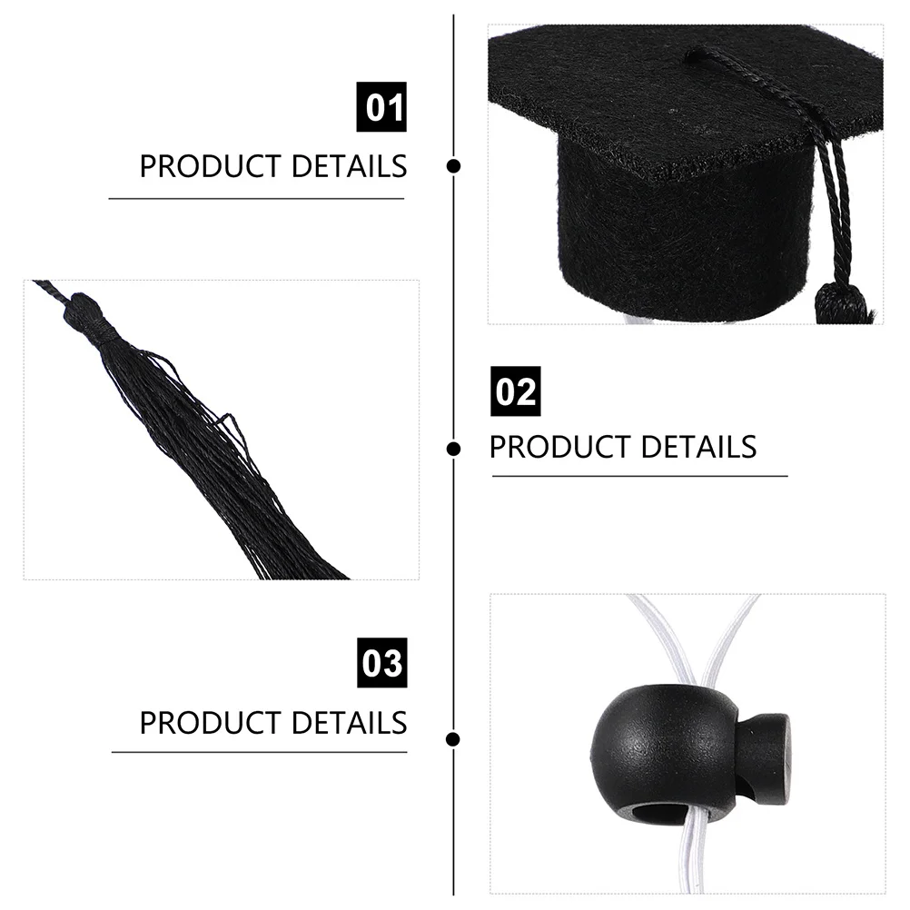 

4pcs Mini Pet Graduation Caps Adjustable For Small Pets Decorations Gift Kittens Mice Turtles Party Supplies Pet Mini Graduation