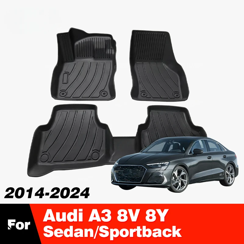 TPE Floor Mat For Audi A3 Sedan/Sportback 8V 8Y 2014-2023 22 21 20 19 18 17 16 Carpet Cover Interior Protector Accessories parts