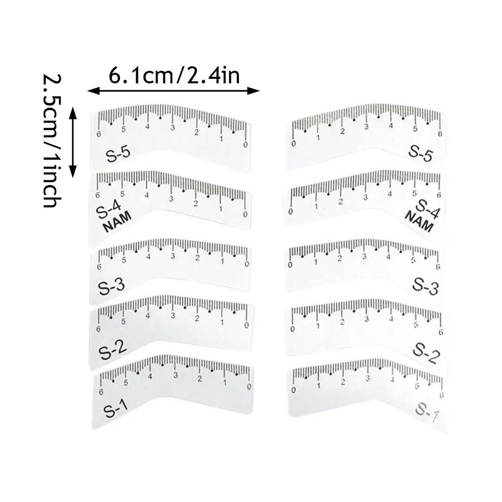 Règle de conception de sourcils, 5 paires, modèle de définisseur de sourcils, carte de style, pochoirs de mise en forme, outils de maquillage utiles, règle de dessin rapide