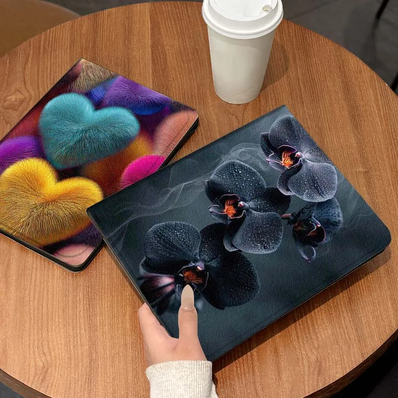 

Black Orchid Dew Drops Gift Tablet Case For Lenovo Xiaoxin Legion Pad Tab Pro GT Y700 Gen4 2 11 P11 M10 K10 3rd Plus Gen