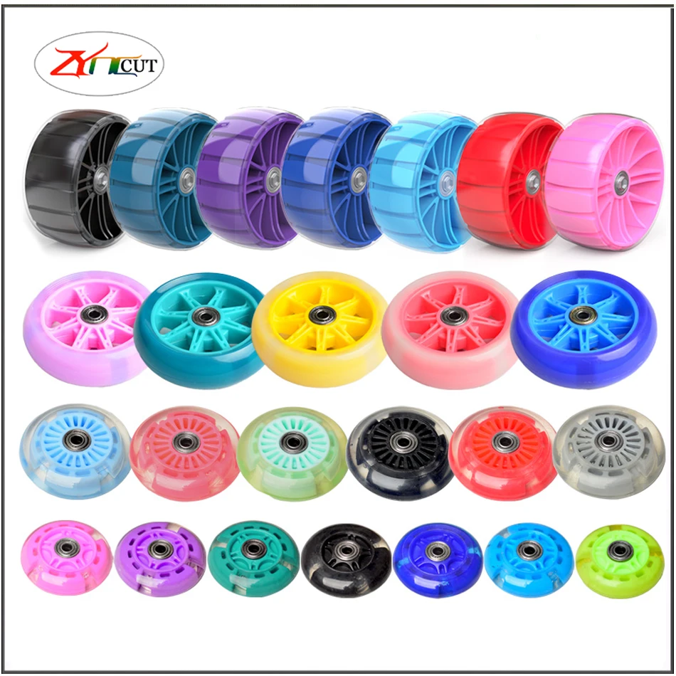 Colorful Flashing Silent Wheels With Bearings for children's toy cars scooter accessories Roller Coaster Encapsulation Wheels