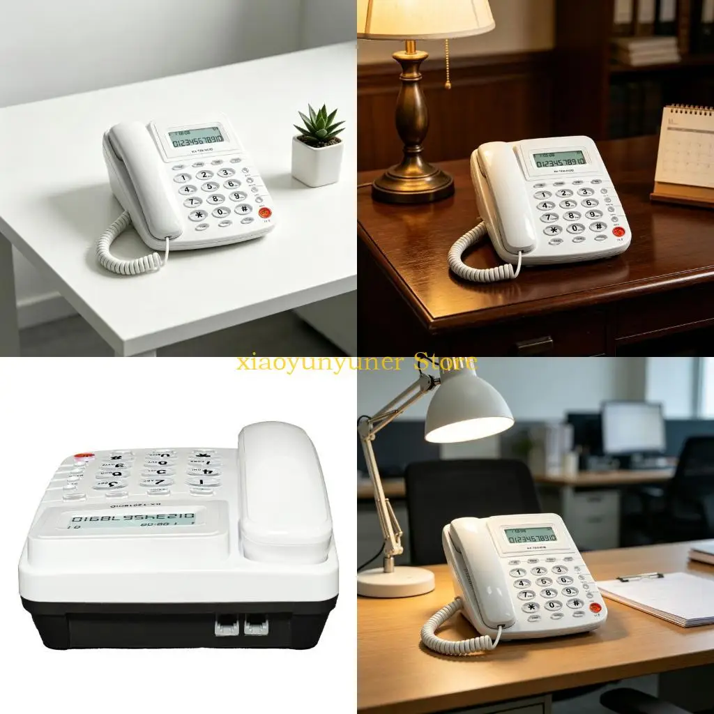 P9JB Corded Telephone Basic Landline Phone for Seniors Analog Home Phone with Call Display Small Desk Guest Room Telephone