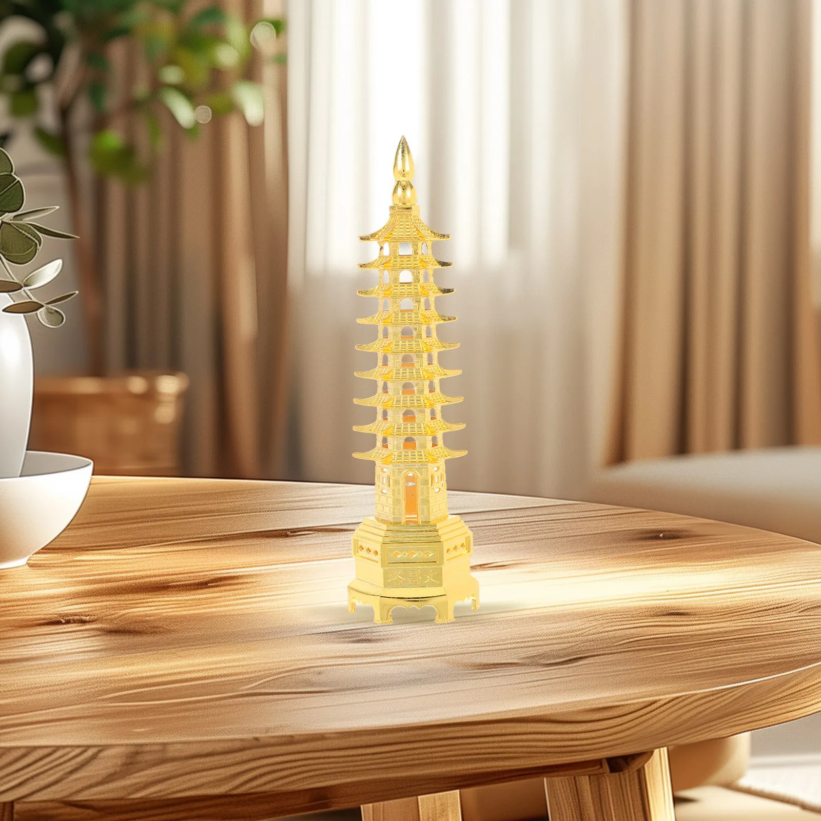 برج Wenchang زخرفة سبيكة 9 مستوى معبد النحت لمكتب مكتب ديكور المنزل فنغ شوي الثقافية تذكارية خمر الصينية