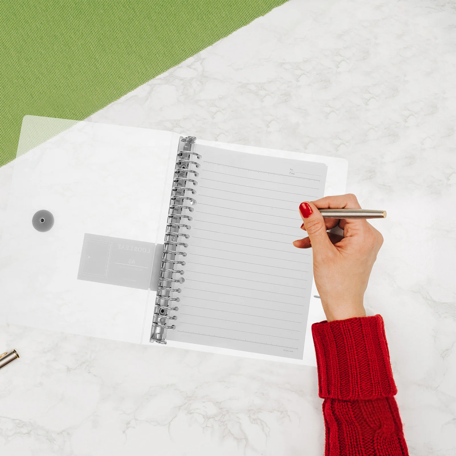 Refillable Notepad 360 Degree Binder White Paper Planner Writing Notebook for Students Office Travel Sketch Gifts