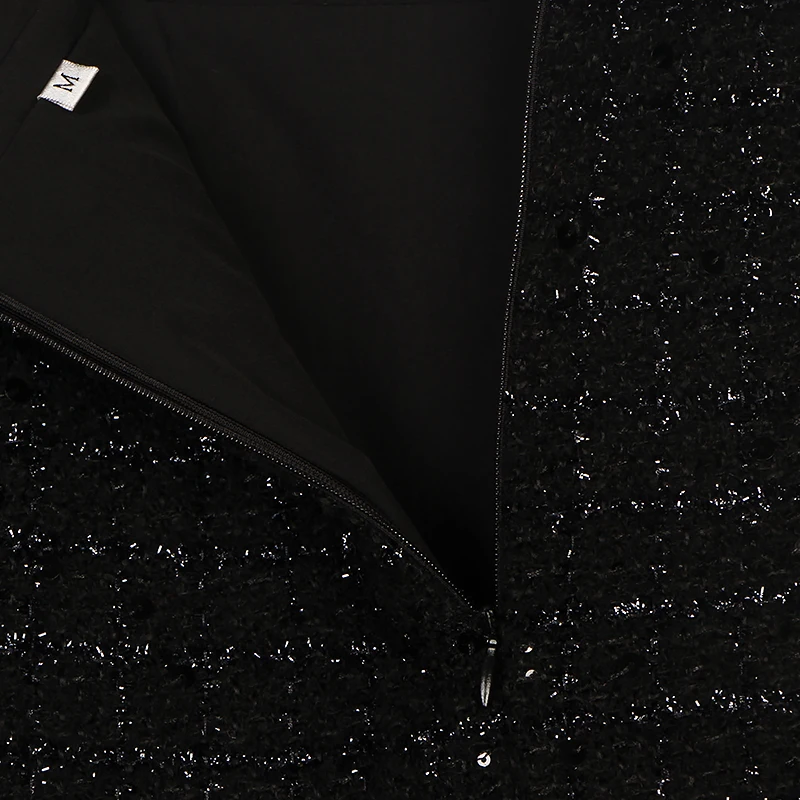 2025 fashionable, elegant, luxurious, and luxurious socialite style heavy industry sequin high-end temperament skirt