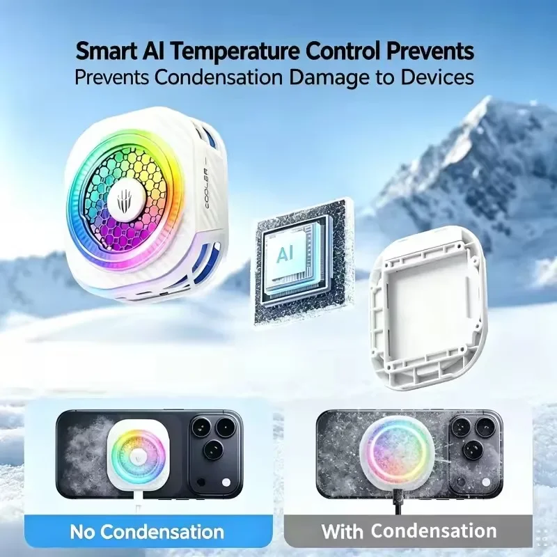 Redmagic Cooler 8 Pro Magnetic Back Clip Semiconductor Phone Cooler, 36W Fast Cooling RGB Low Noise for Gaming Live Streaming