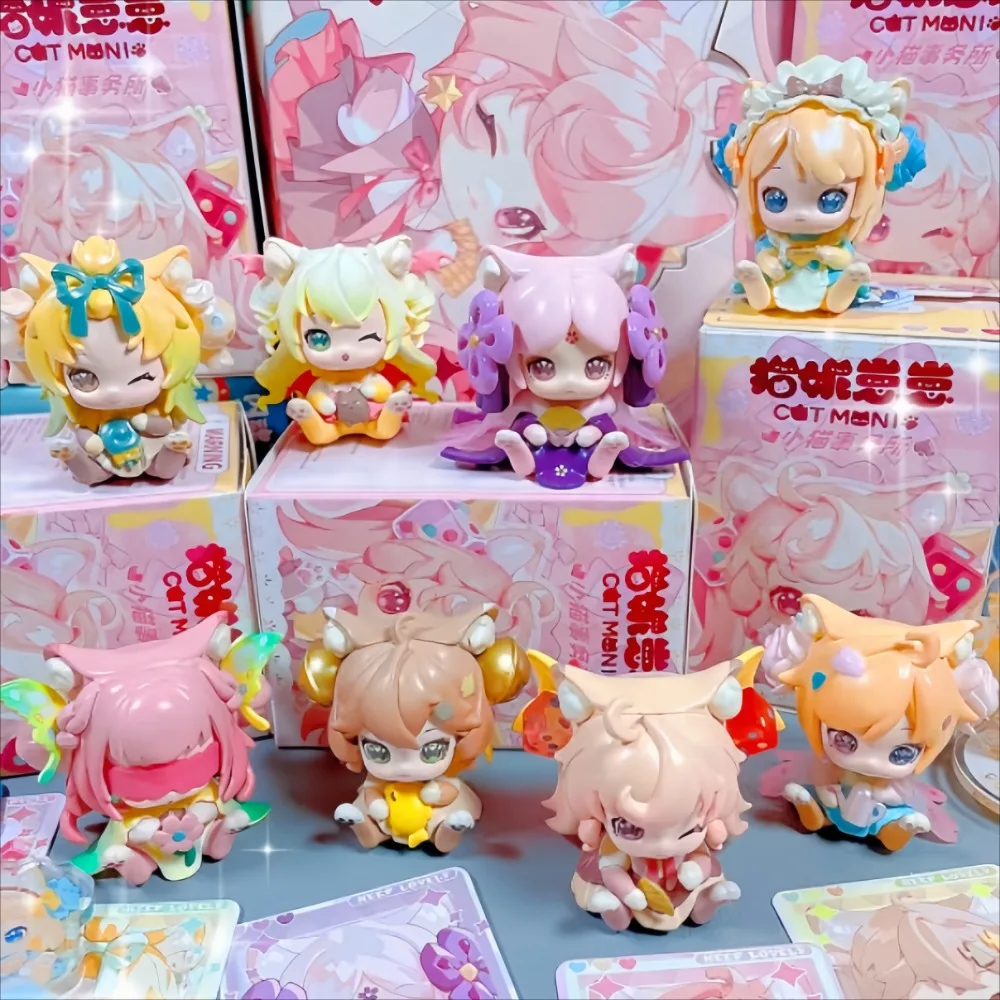 

Moni Little Cat Nixie Kitten Office Series Blind Box Anime Figures Kawaii Baby Figure Desktop Ornament Mystery Bag Birthday Gift