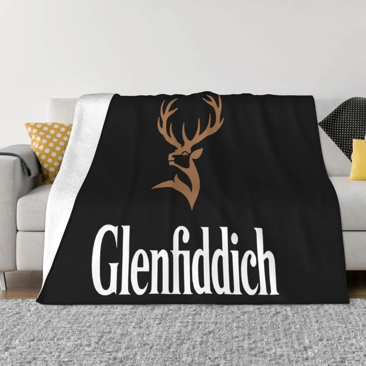 Glenfiddich Speyside Single Malt Scotch Whisky Mens Black Size S 3Xl Surprise Throw Blanket