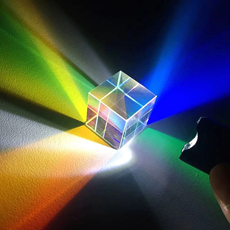 1pcs Science Cube Optical Prism Photography Hexahedral Prism Home Decor Prism Glass Cube Prisma Topografia