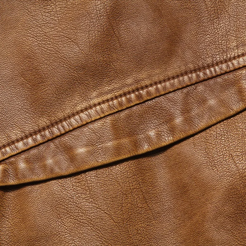 الرجال قاطرة بولي Leather سترة جلدية الخريف الشتاء ملابس للرجال الوقوف طوق سحابات سترة موضة عادية تخفيف معاطف الرجعية