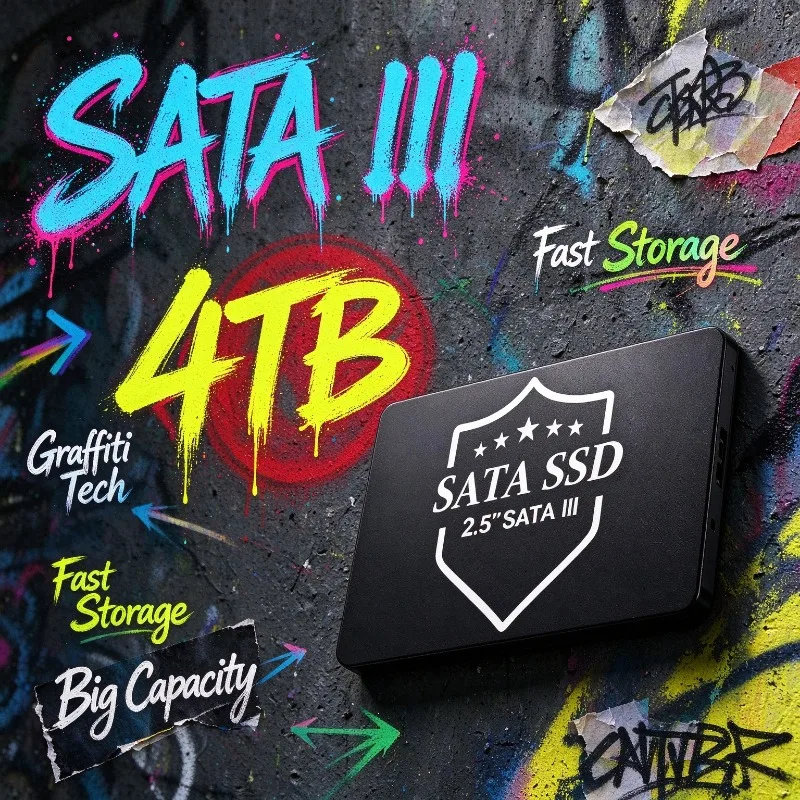 500GB 1TB 2TB 4TB 2.5 Inch SATA III SSD Internal Solid State Drive High Speed Fast Read Write Storage Disk for Laptop Desktop PC