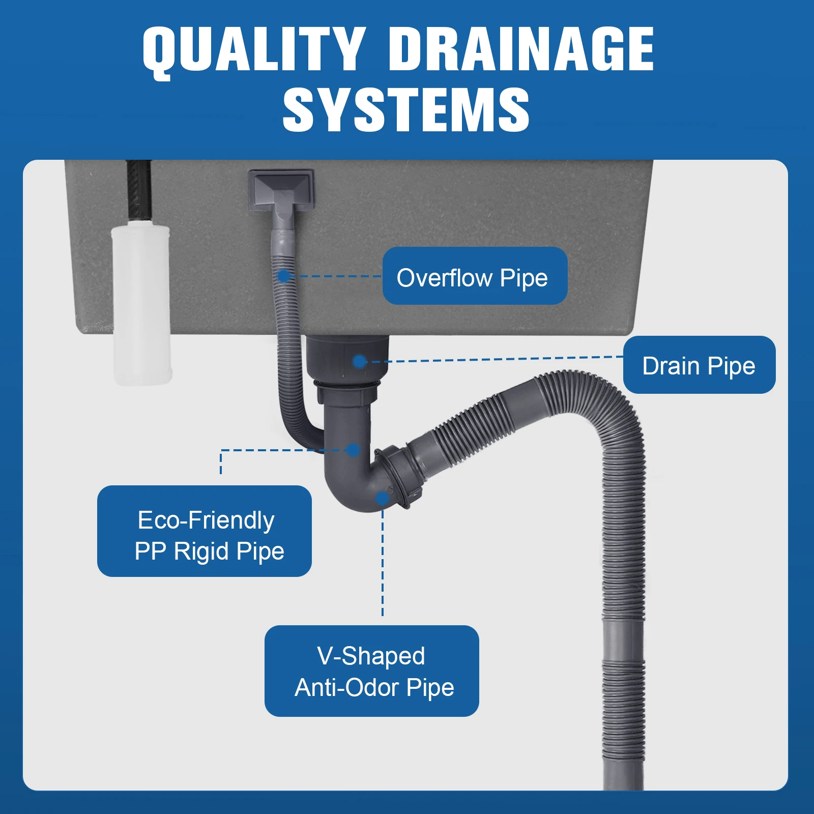 

Kitchen Sink with Faucet Household Dishwasher Sinks with Faucet and Multiple Accessories Multifunctional Sink for Prep Kitchen
